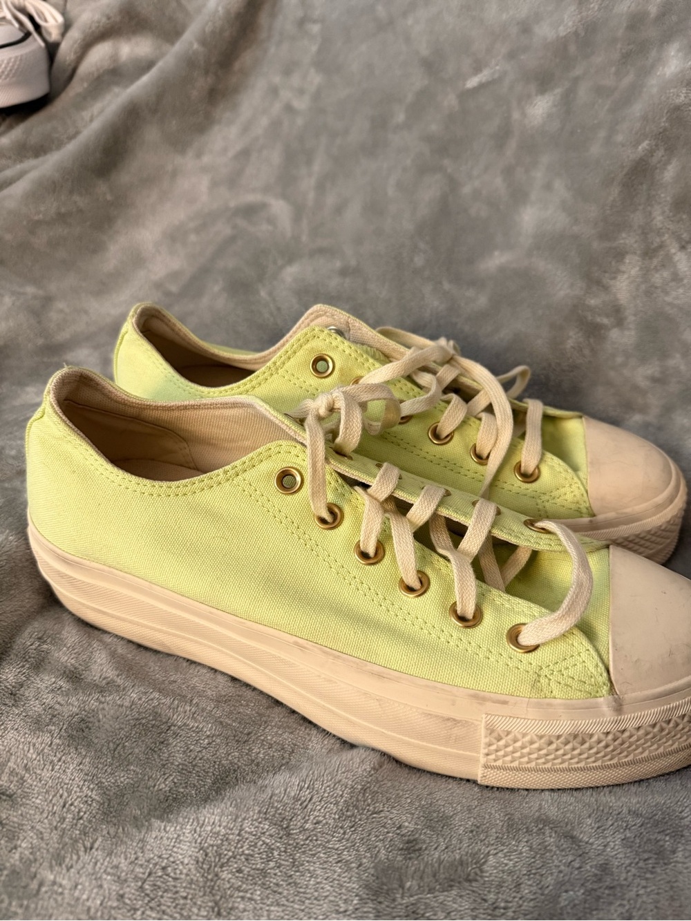 Converse Low-Top Canvas Sneakers in Lime Yellow - Picture 3 of 8